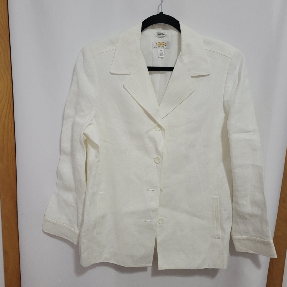 Talbots Petites Fresh Linen Blazer/Jacket. Size 14